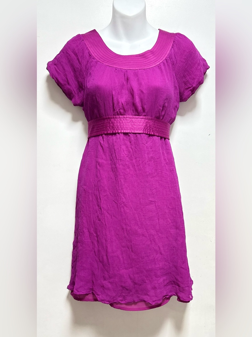 Banana Republic Magenta Short Sleeve Empire Waist Dress